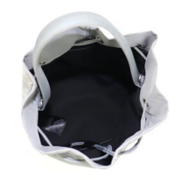 Balenciaga Wheel Drawstring Bucket Bag Gray Nylon Top Handle Crossbody - Picture 11 of 14